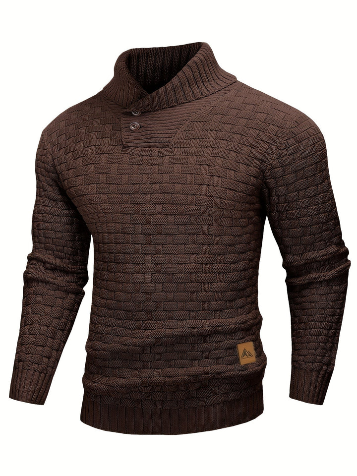 Aldric | Herren Strickpullover mit Schalkragen - Brown - Image 1