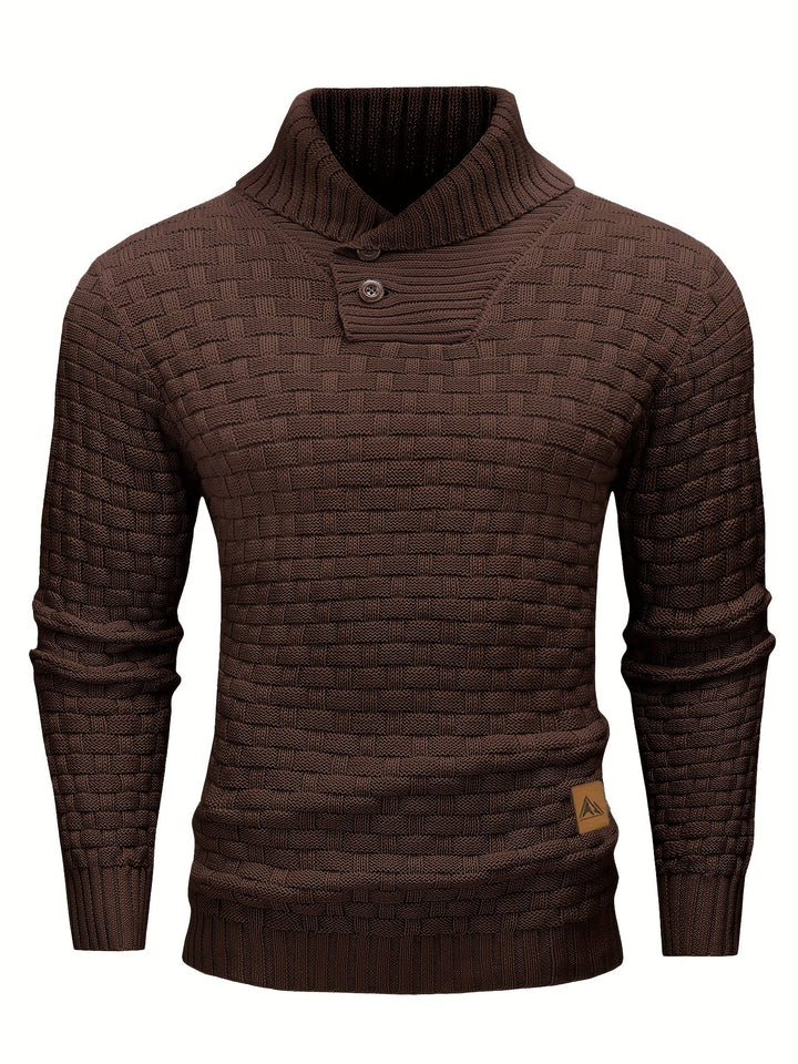 Aldric | Herren Strickpullover mit Schalkragen - Brown - Image 11