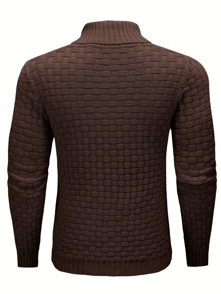 Aldric | Herren Strickpullover mit Schalkragen - Brown - Image 12
