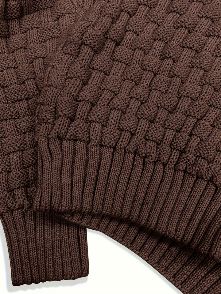 Aldric | Herren Strickpullover mit Schalkragen - Brown - Image 13