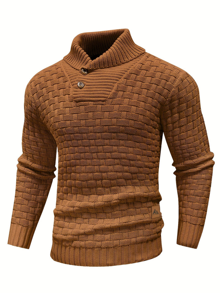 Aldric | Herren Strickpullover mit Schalkragen - Brown - Image 2