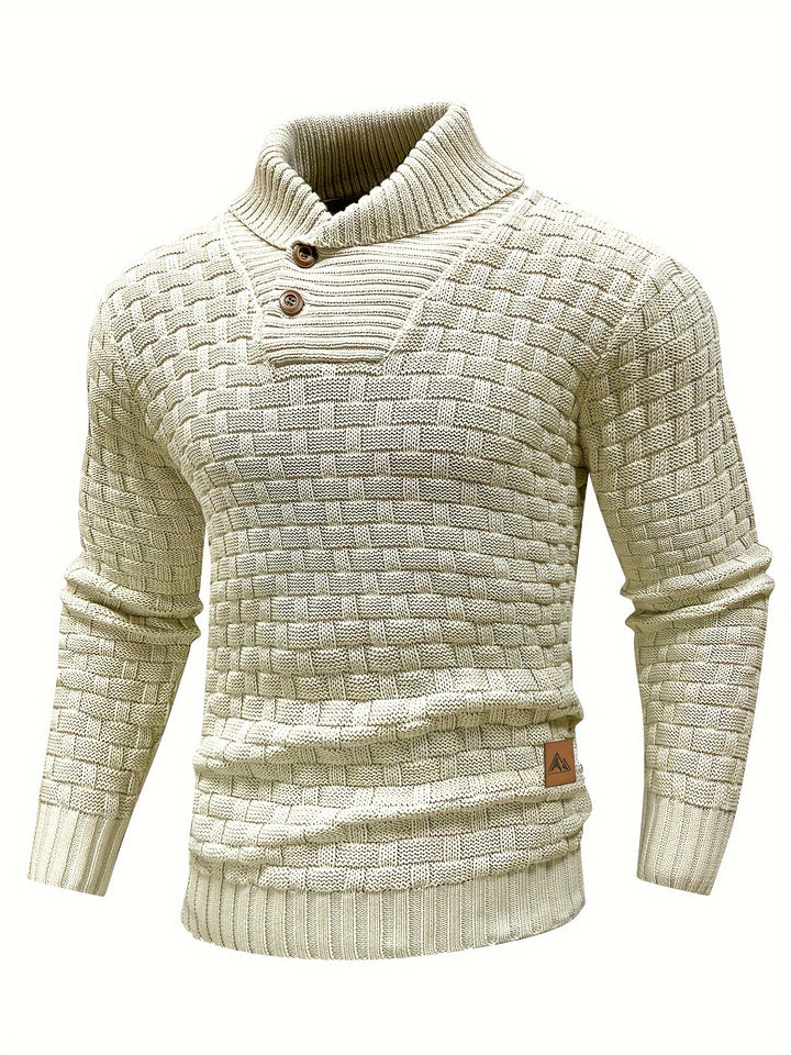 Aldric | Herren Strickpullover mit Schalkragen - Brown - Image 4