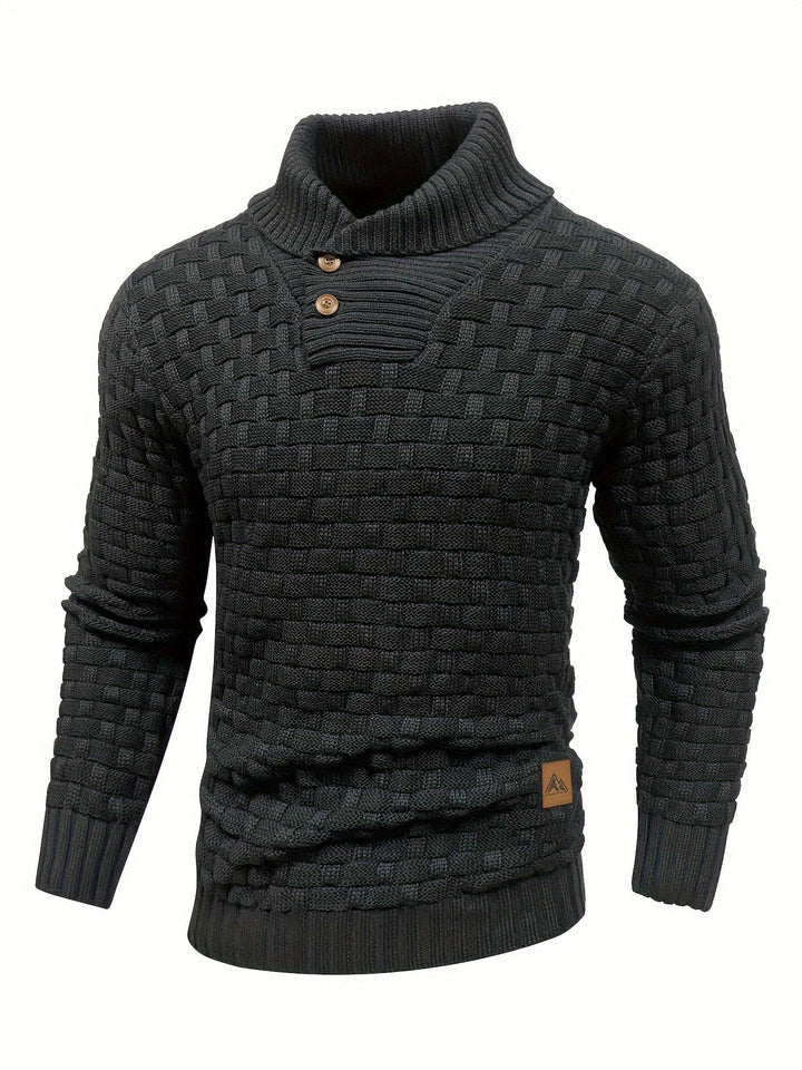 Aldric | Herren Strickpullover mit Schalkragen - Brown - Image 6