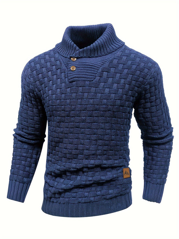 Aldric | Herren Strickpullover mit Schalkragen - Brown - Image 7