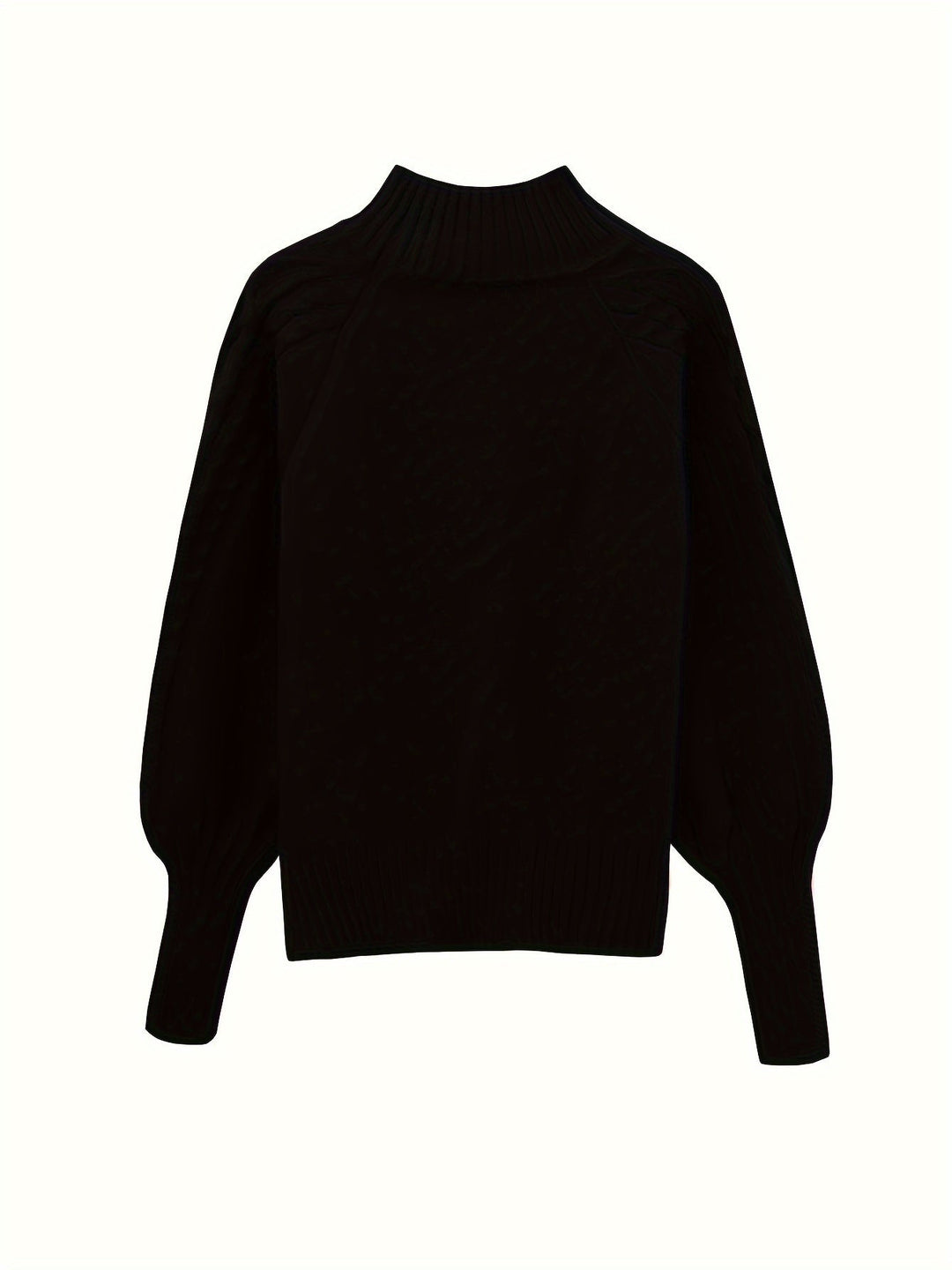 Aldwyna | Damen Zopfmuster Pullover Rollkragen Strickpullover - Olive Green - Image 7