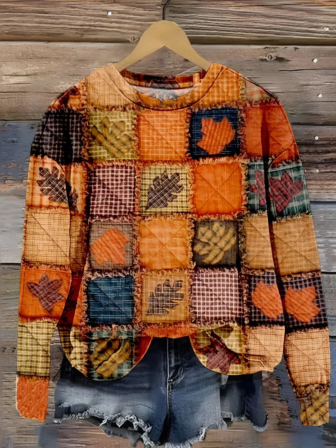 Almgard | Damen Pullover Patchwork Herbst Sweatshirt - Image 1