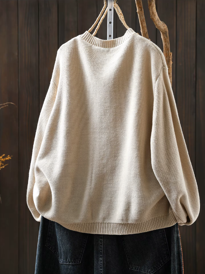 Almvik | Damen Strickjacke mit bunten Knöpfen - Cream - Image 4