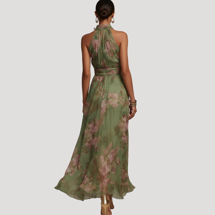 Amadea | Damen Neckholder Blumenkleid Maxikleid - Floral - Image 2