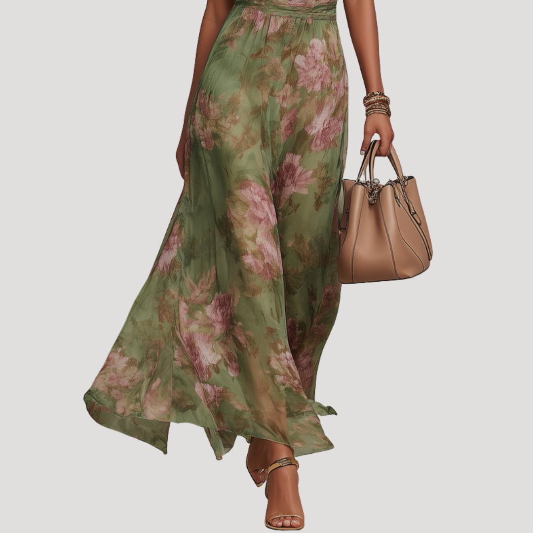 Amadea | Damen Neckholder Blumenkleid Maxikleid - Floral - Image 4