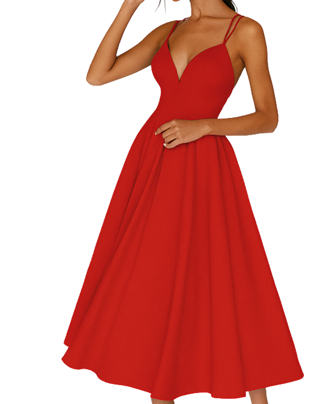 Amalia | Damen A-Linien Midikleid Hochzeitsgast - White - Image 3