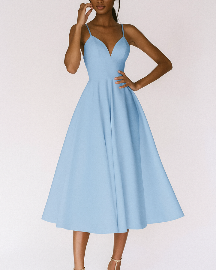 Amalia | Damen A-Linien Midikleid Hochzeitsgast - White - Image 5
