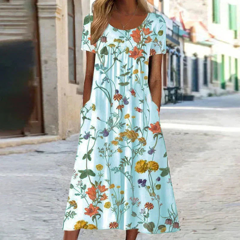 Annabella | Damen Blumen Midi Sommerkleid - Floral - Image 2