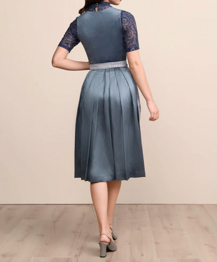 Anneliese | Damen Dirndl Oktoberfest Kleid mit Schürze - Navy - Image 3