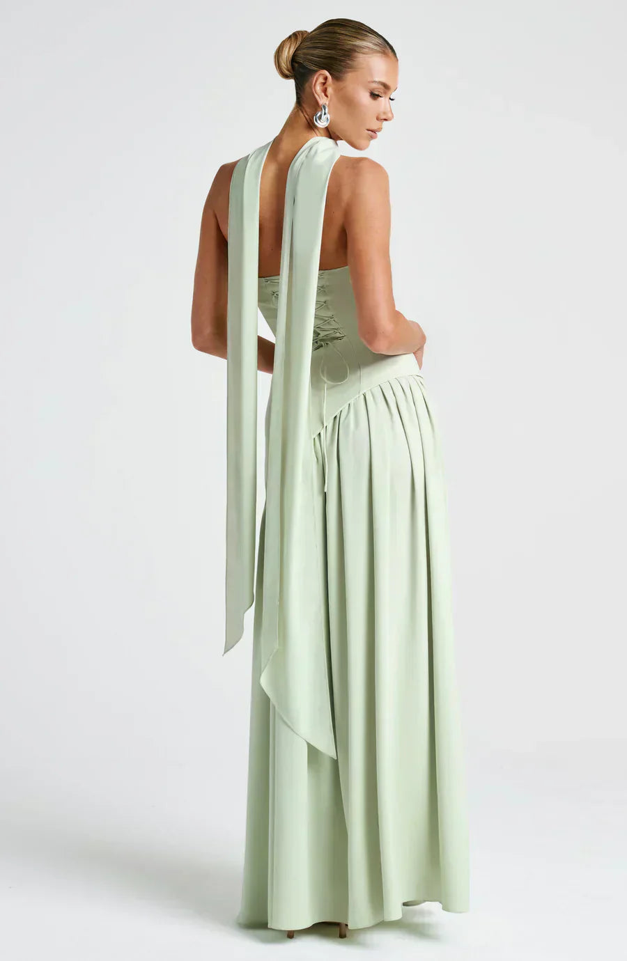 Anneliese | Damen Trägerloses Maxi Abendkleid mit Schlitz - Yellow - Image 9