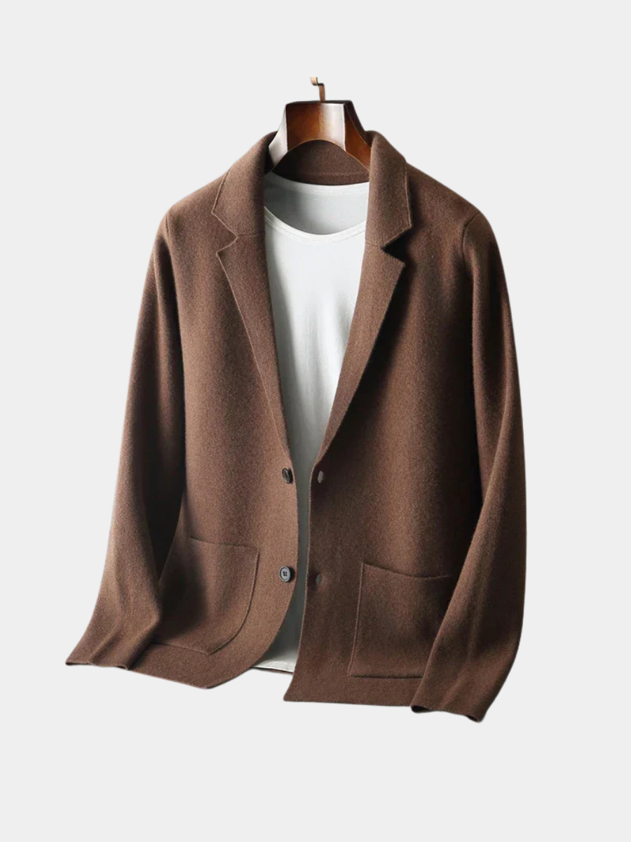 Arvid | Herren Strickblazer Casual Sakko - Brown - Image 1