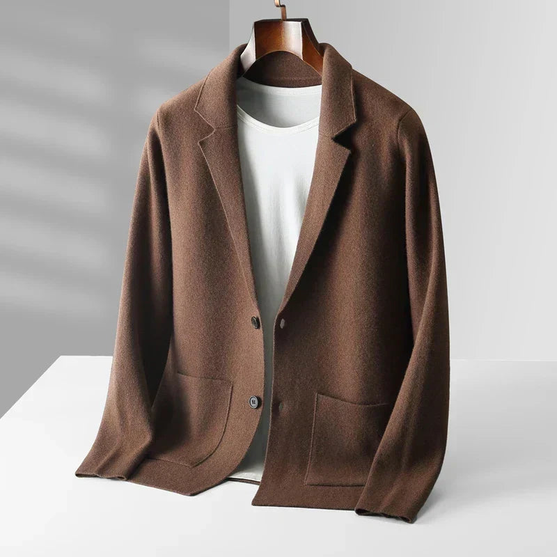 Arvid | Herren Strickblazer Casual Sakko - Brown - Image 2