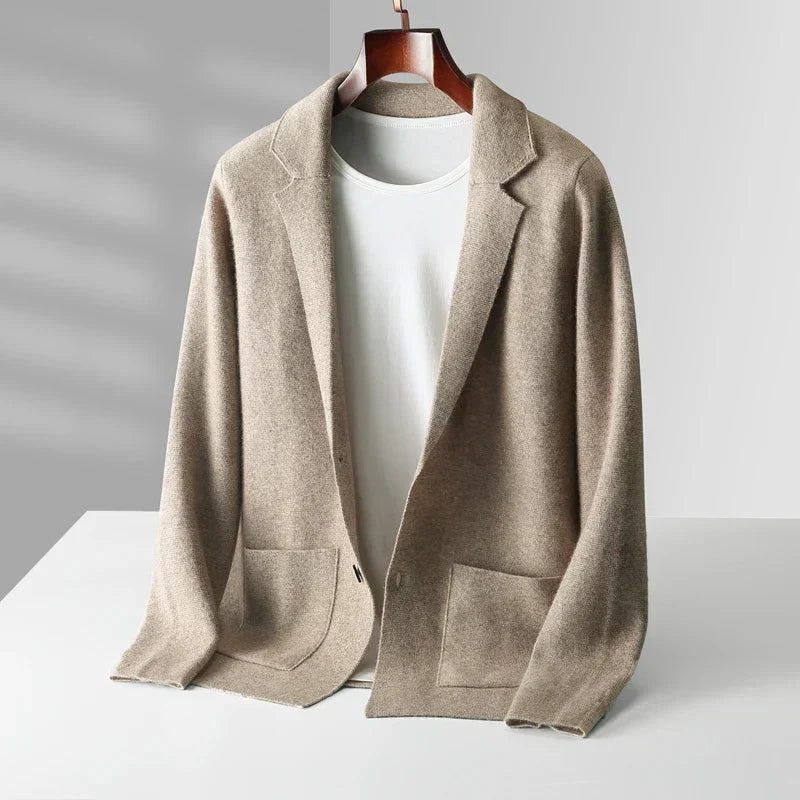 Arvid | Herren Strickblazer Casual Sakko - Brown - Image 3