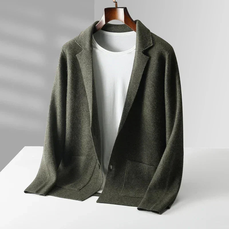 Arvid | Herren Strickblazer Casual Sakko - Brown - Image 6