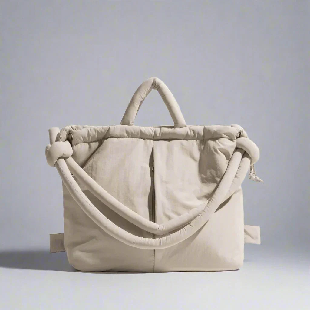 Astoria | Damen Gesteppte Puffer Handtasche - Beige - Image 1