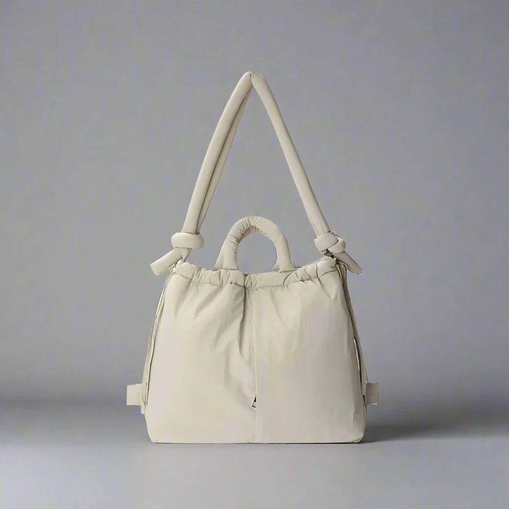 Astoria | Damen Gesteppte Puffer Handtasche - Beige - Image 11
