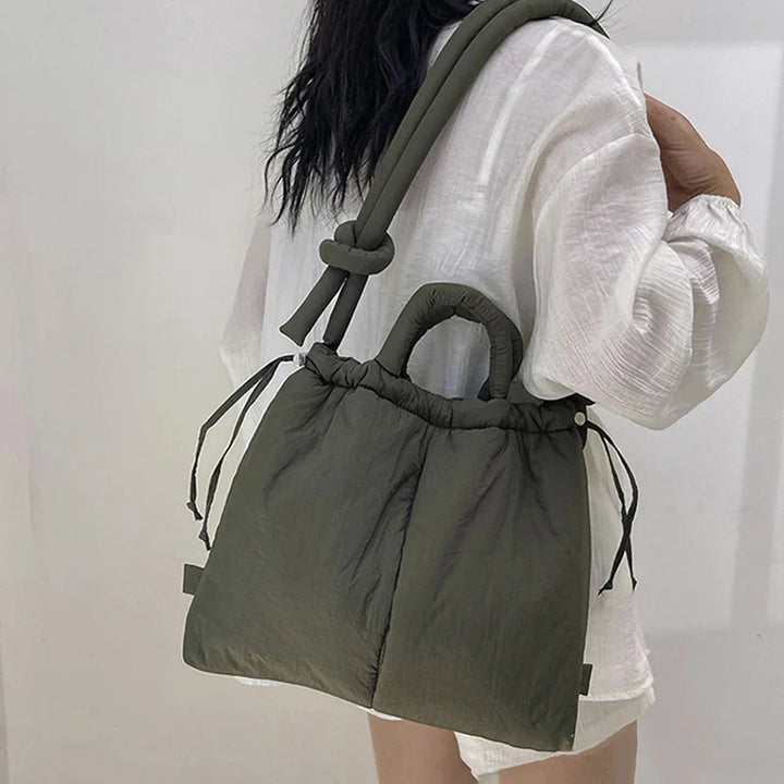Astoria | Damen Gesteppte Puffer Handtasche - Beige - Image 2