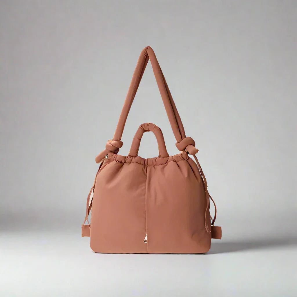 Astoria | Damen Gesteppte Puffer Handtasche - Beige - Image 8