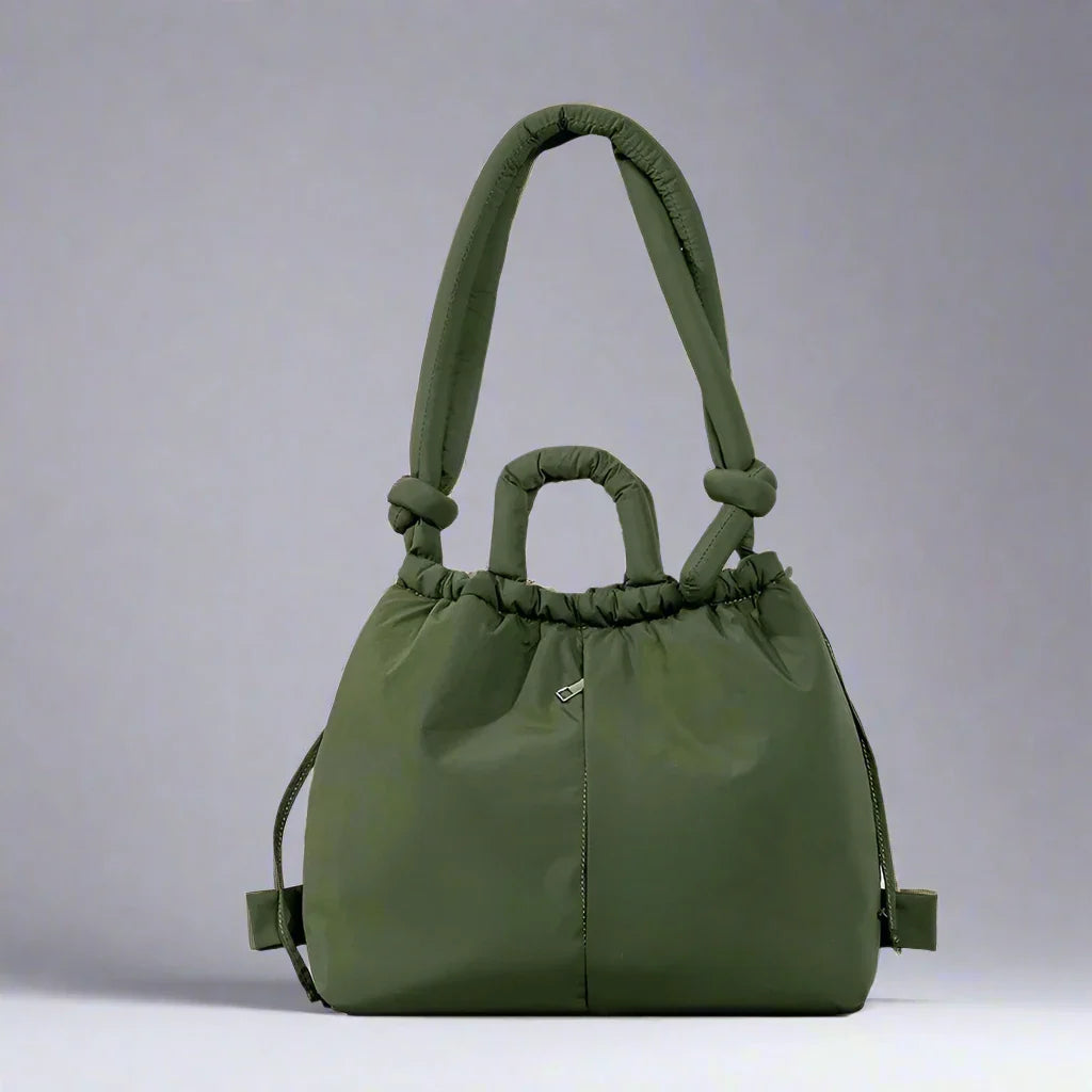 Astoria | Damen Gesteppte Puffer Handtasche - Beige - Image 9