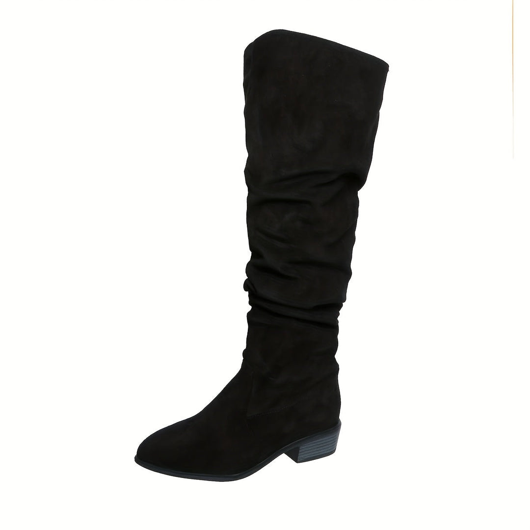 Astrid | Damen Overknee Stiefel Schlupfstiefel - Grey - Image 8