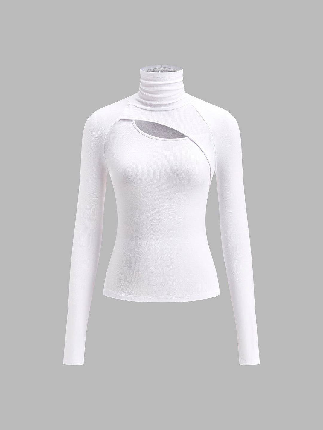 Nova | Damen Rollkragen Langarmshirt mit Cut-Out, figurbetontes Top