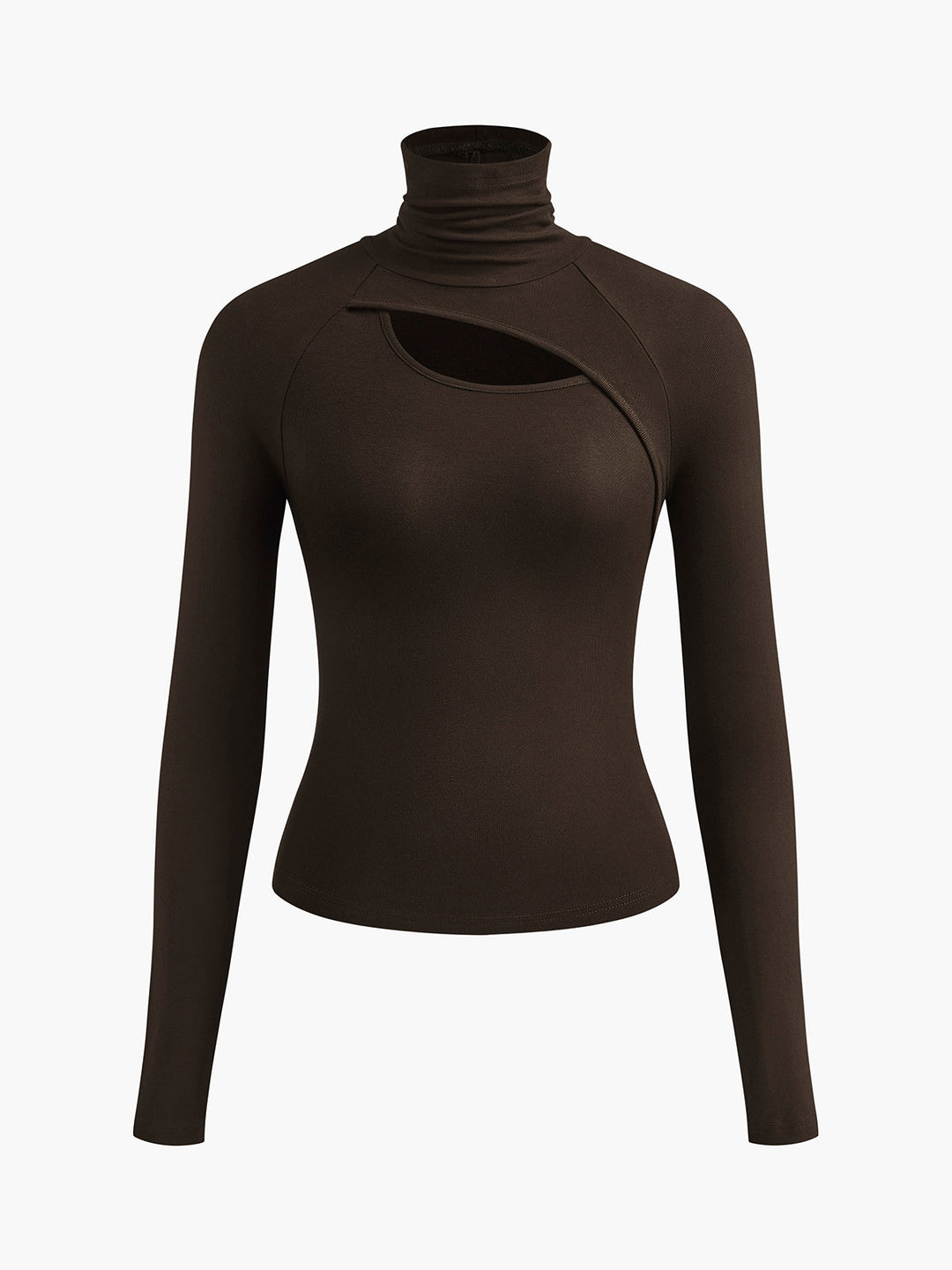 Nova | Damen Rollkragen Langarmshirt mit Cut-Out, figurbetontes Top