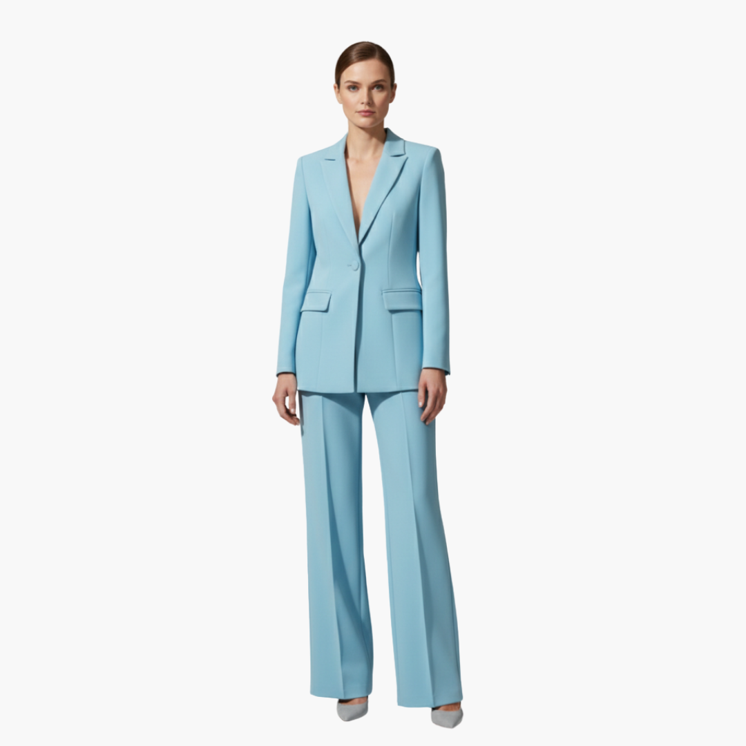 Aurelia | Damen Hellblau Hosenanzug Set - Light Blue - Image 2