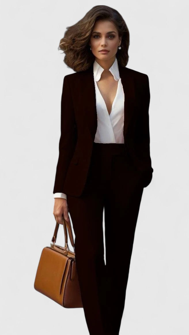 Azalea | Damen Roter Business Hosenanzug Set - Red - Image 2