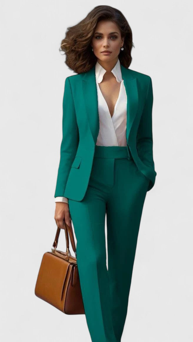 Azalea | Damen Roter Business Hosenanzug Set - Red - Image 6