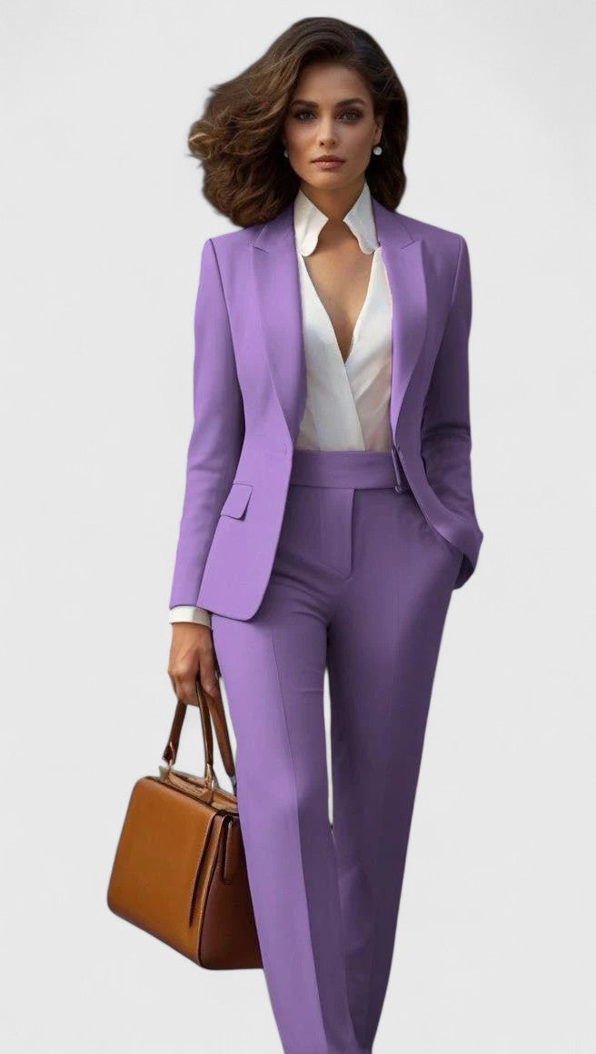 Azalea | Damen Roter Business Hosenanzug Set - Red - Image 8