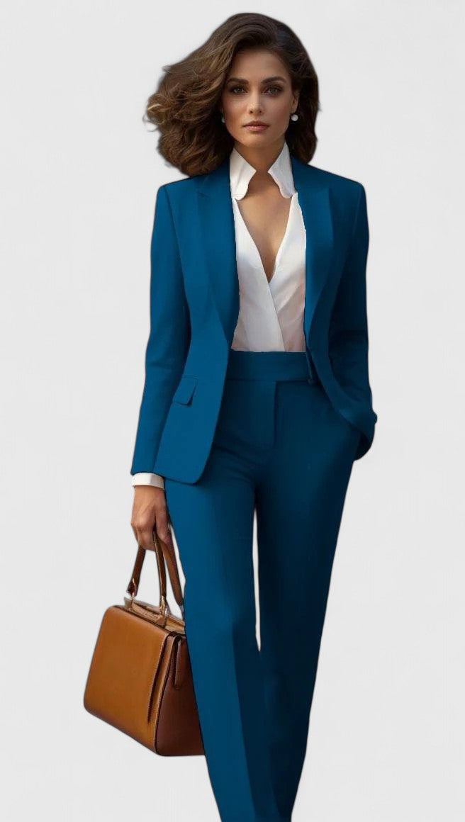 Azalea | Damen Roter Business Hosenanzug Set - Red - Image 9