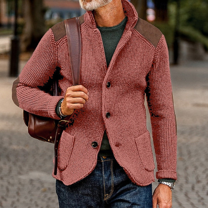Baldomar | Herren Strickjacke mit Schulterpatches - Navy - Image 6