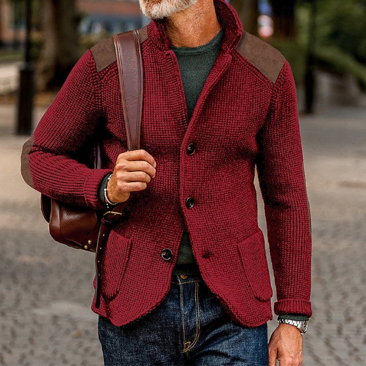 Baldomar | Herren Strickjacke mit Schulterpatches - Navy - Image 9