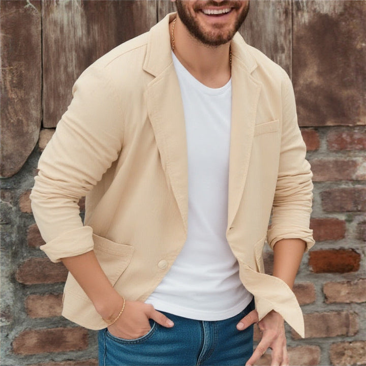 Balduin | Herren Casual Sakko mit Taschen - Beige - Image 1