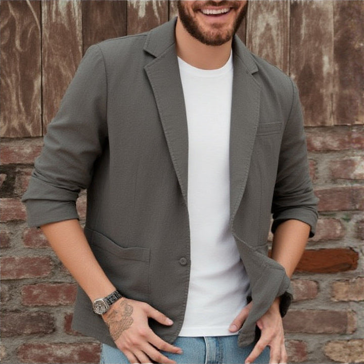 Balduin | Herren Casual Sakko mit Taschen - Beige - Image 8