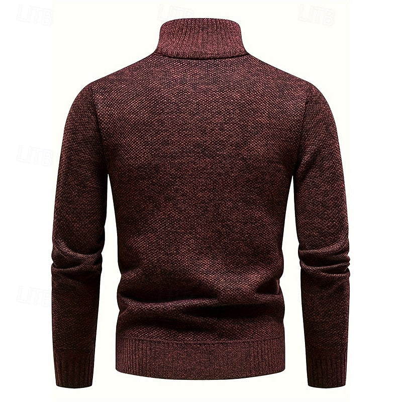 Baldwin | Herren Strickpullover mit Stehkragen - Burgundy - Image 2