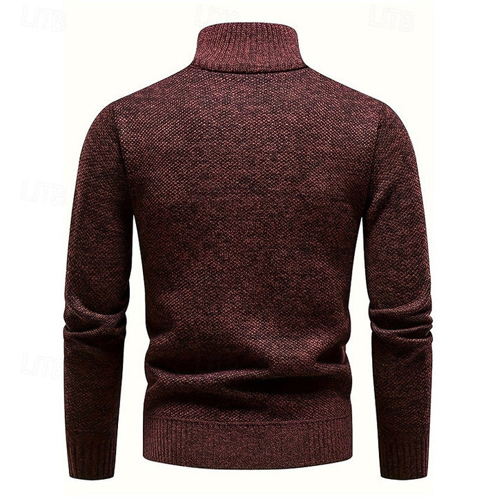 Baldwin | Herren Strickpullover mit Stehkragen - Burgundy - Image 2