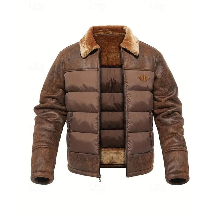 Baldwulf | Herren Steppjacke Gefüttert Winterjacke - Brown - Image 1