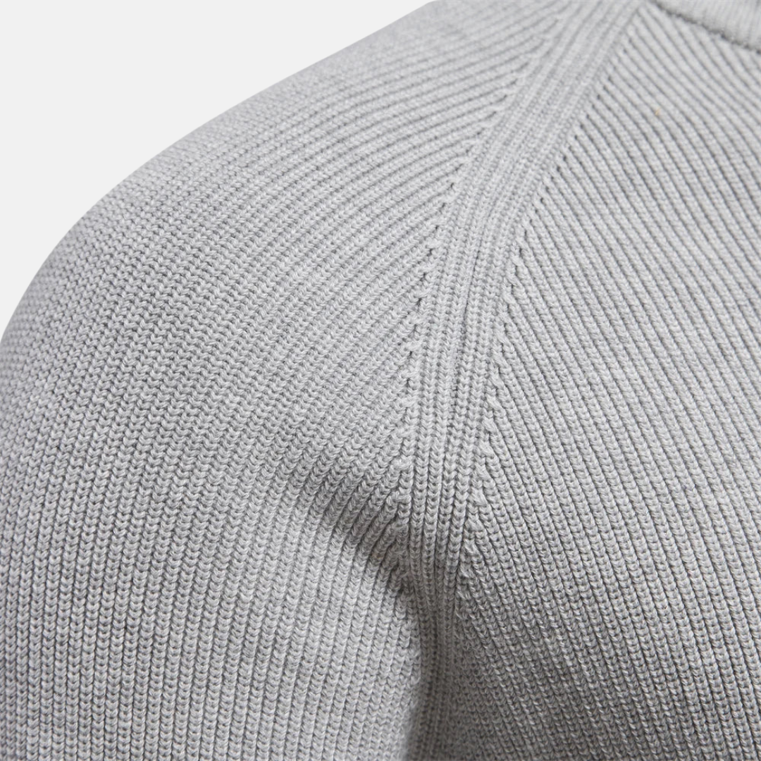 Bartholomäus | Herren Strickpullover mit Troyer-Kragen - Navy - Image 3