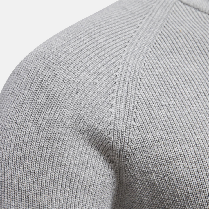 Bartholomäus | Herren Strickpullover mit Troyer-Kragen - Navy - Image 3