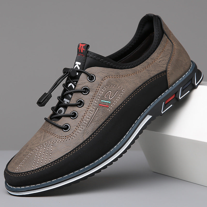 Joost | Herren Leder Sneaker Schnürung Kontrastsohle Cognac