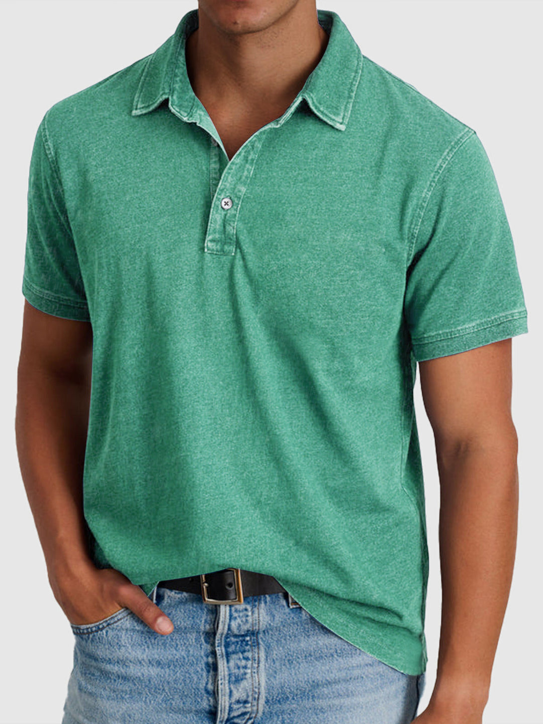 Bastian | Herren Kurzarm Poloshirt Regular Fit - Blue - Image 2