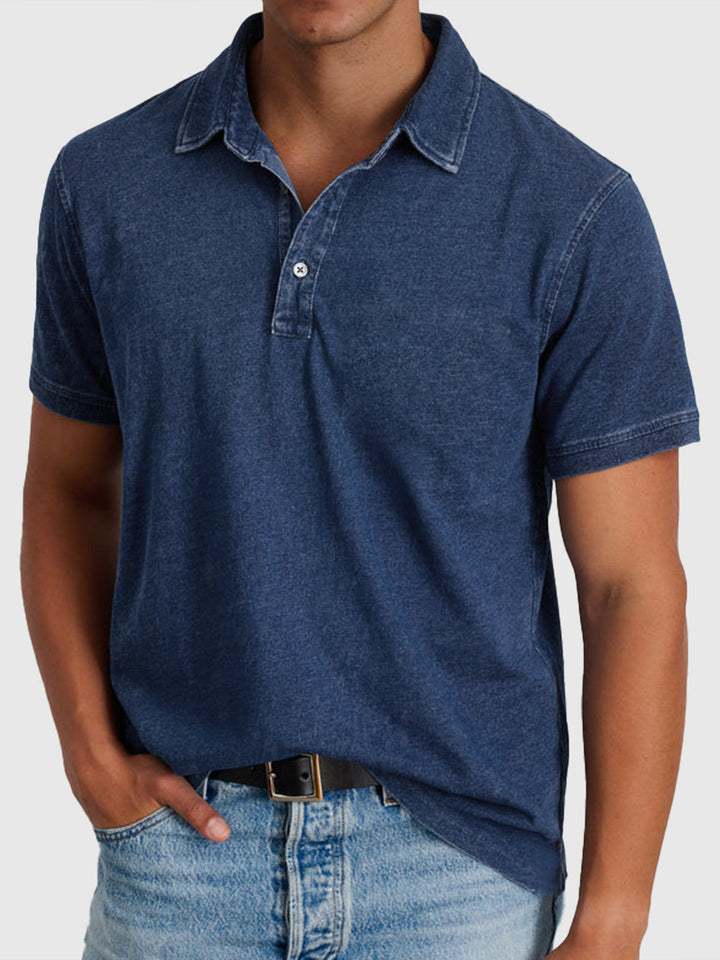 Bastian | Herren Kurzarm Poloshirt Regular Fit - Blue - Image 4