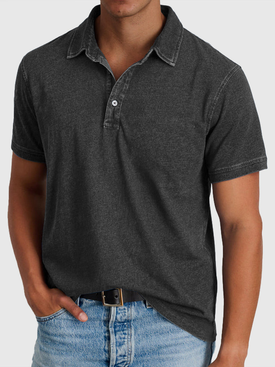 Bastian | Herren Kurzarm Poloshirt Regular Fit - Blue - Image 5