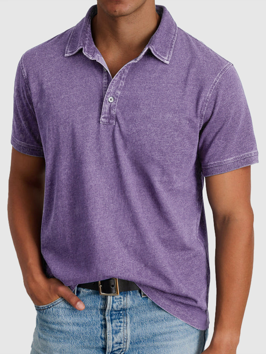 Bastian | Herren Kurzarm Poloshirt Regular Fit - Blue - Image 9