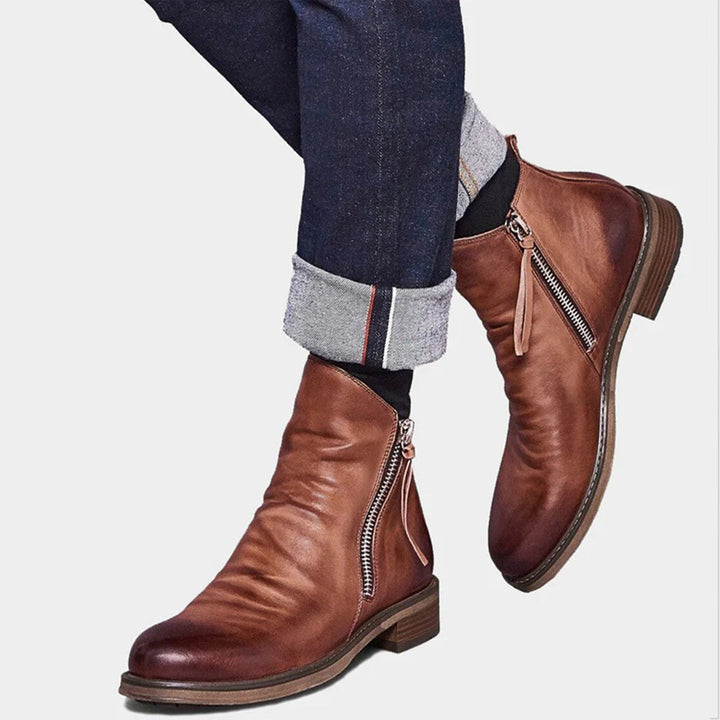 Bastian | Herren Stiefeletten mit Reißverschluss - Brown - Image 3